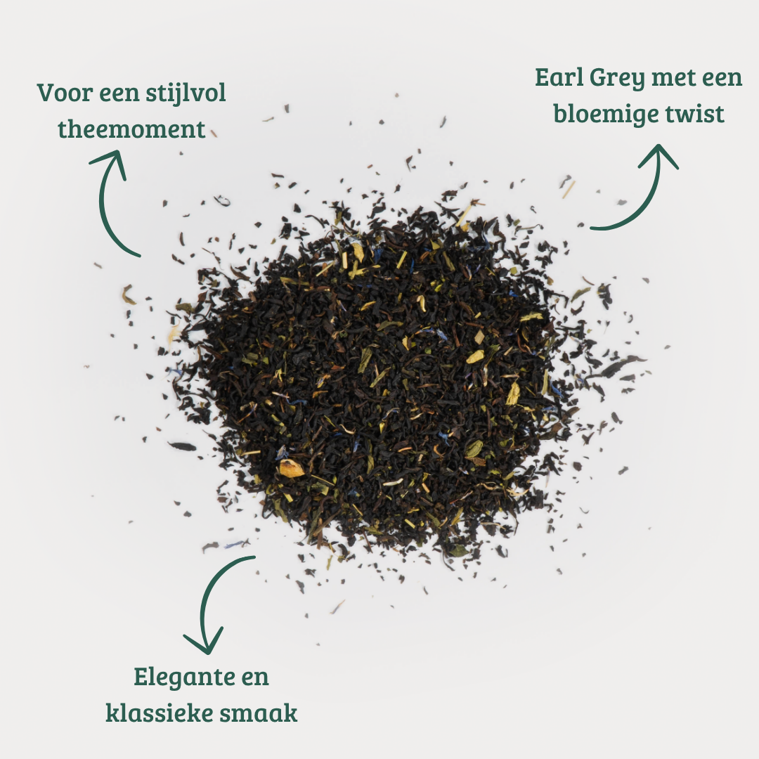 Earl Grey - Zwarte Thee met Hibiscus en Korenbloembloesem