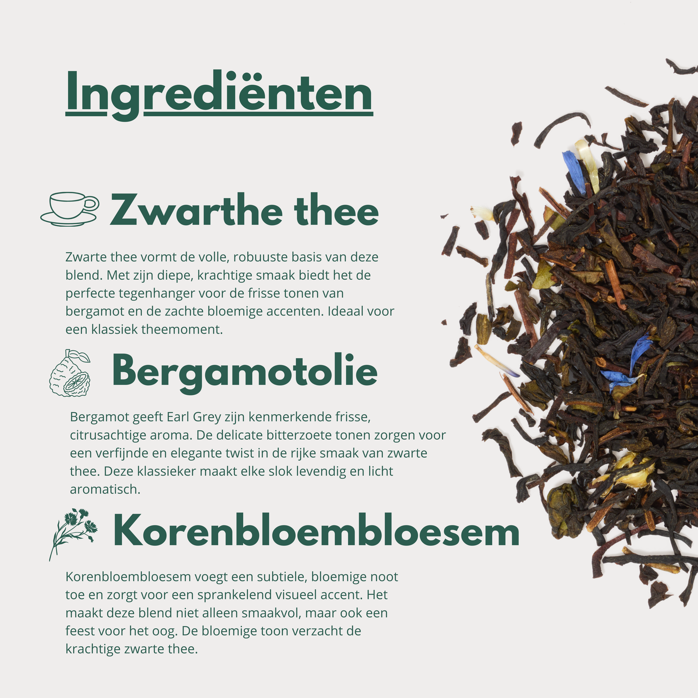 Earl Grey - Zwarte Thee met Hibiscus en Korenbloembloesem